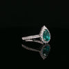 14kt White Gold Lagoon Tourmaline and Diamond Ring