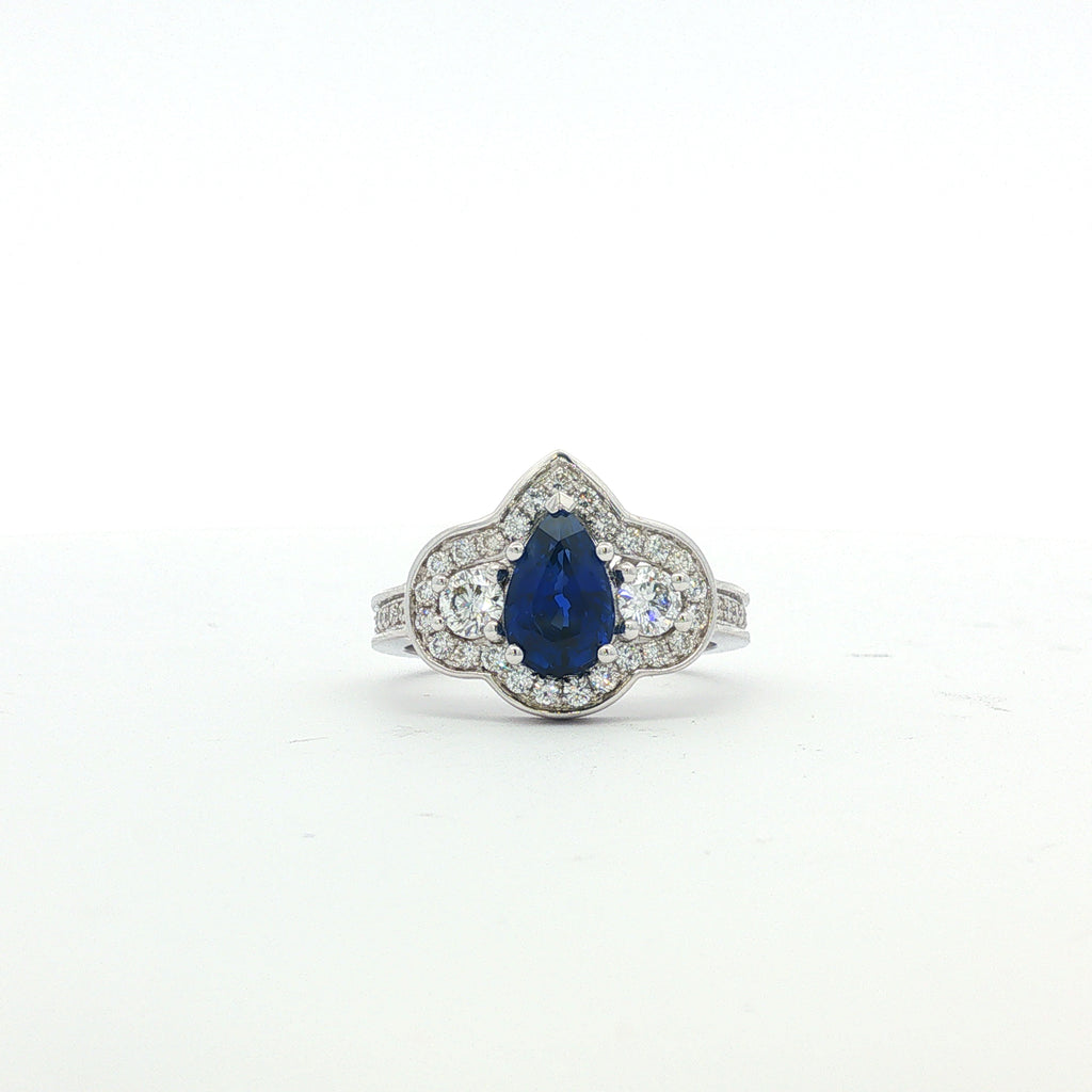 14kt White Gold Sapphire and Diamond Ring