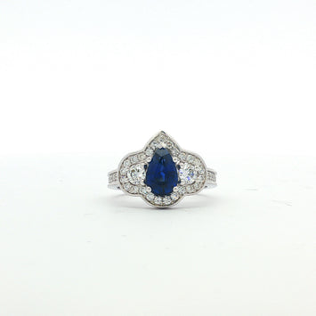 14kt White Gold Sapphire and Diamond Ring