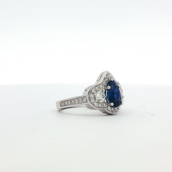 14kt White Gold Sapphire and Diamond Ring