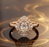 14kt Yellow Gold Oval Diamond Halo Engagement Ring