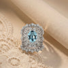 14kt White Gold Aquamarine and Diamond Ring