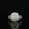 14kt White & Yellow Gold Fancy Yellow Diamond Halo Ring