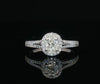 14kt White Gold Oval Diamond Halo Ring