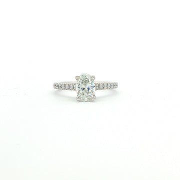 14Kt White Gold Oval Diamond Engagement Ring