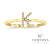 10kt Yellow Gold Initial Stackable Ring "K"