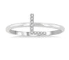 10kt White Gold Initial Stackable Ring "L"