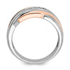 10kt White & Rose Gold Diamond Gents Band (0.16ct Tw)