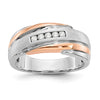 10kt White & Rose Gold Diamond Gents Band (0.16ct Tw)