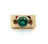 Estate 14kt Yellow Gold Green Spinel Gents Ring