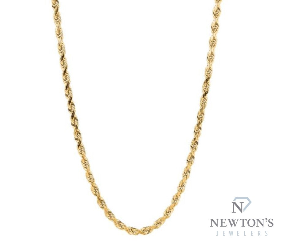 10kt Yellow Gold Diamond Cut Rope Chain (6mm)