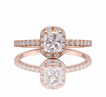 14kt Rose Gold Radiant Diamond Engagement Ring