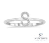 10kt White Gold Initial Stackable Ring "S"