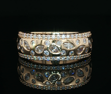 14kt Yellow Gold Multi-Shape Diamond Band