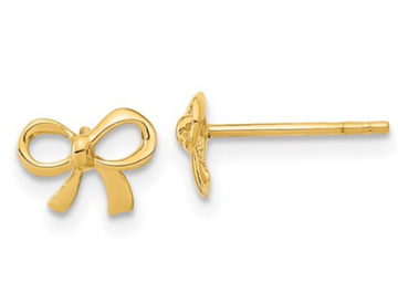 14kt Yellow Gold Bow Stud Earrings