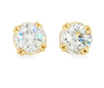 14kt Yellow Gold Diamond Stud Earrings