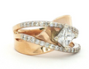 14kt Yellow & White Gold Princess Cut Diamond Crossover Engagement Ring