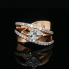 14kt Yellow & White Gold Princess Cut Diamond Crossover Engagement Ring