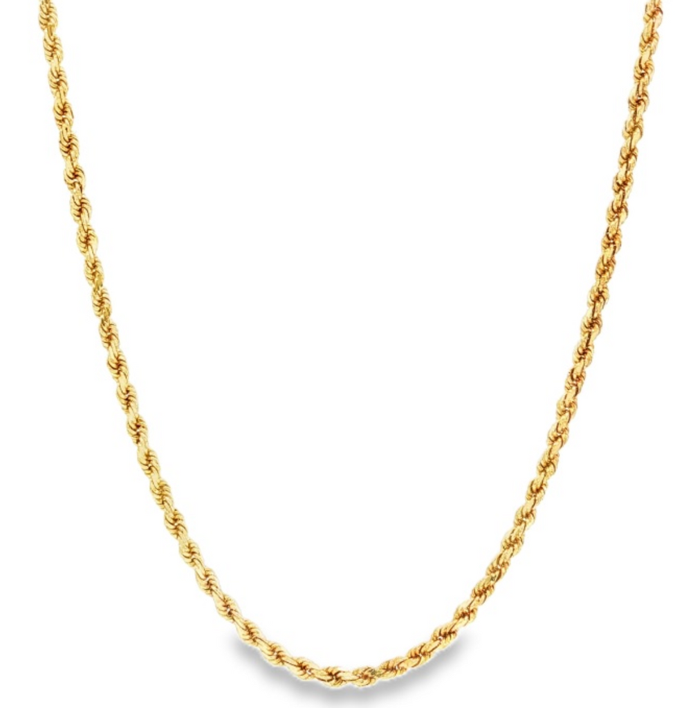 14kt Yellow Gold Rope Chain Necklace