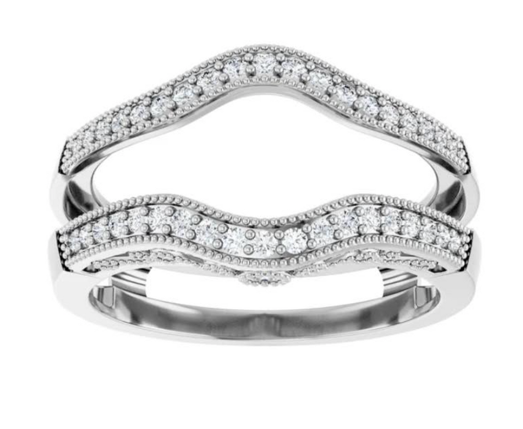 14kt White Gold Diamond Contour Ring Set