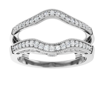 14kt White Gold Diamond Contour Ring Set