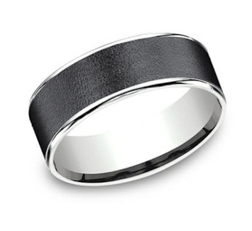 14kt White Gold & Tantalum Men's Wedding Band