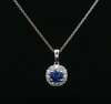 14kt White Gold Sapphire and Diamond Pendant (Pendant Only)