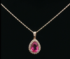 14kt Yellow Gold Pink Tourmaline and Diamond Pendant (Pendant Only)