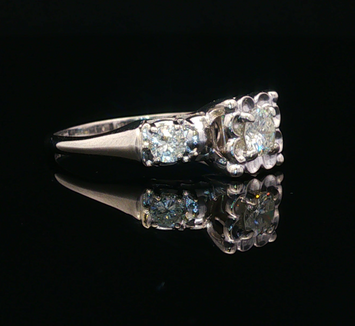 Estate 14kt White Gold Diamond Engagement Ring