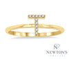 10kt Yellow Gold Initial Stackable Ring "T"