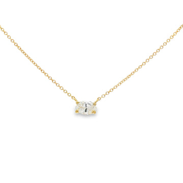 18kt Yellow Gold Marquise Diamond Solitaire Necklace
