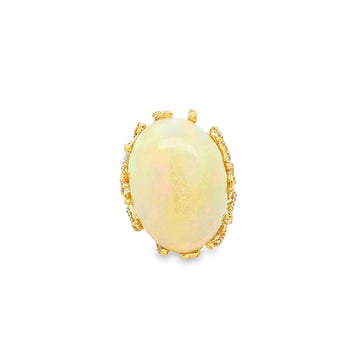 14kt Yellow Gold Opal & Diamond Statement Ring