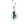 14kt White Gold Diamond and Tourmaline Pendant with Chain