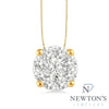 14kt Yellow Gold Diamond Illusion Pendant with Chain