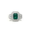 18kt White Gold Emerald and Diamond Fashion Ring