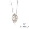 14kt White Gold Diamond Marquise Shape Pendant Necklace (1.28ct)
