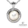 14kt White Gold Mabe' Pearl & Diamond Pendant (Pendant Only)