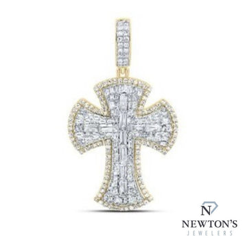 10kt Yellow Gold Diamond Cross Pendant (Pendant Only)
