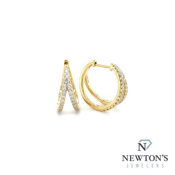 14kt Yellow Gold Diamond Split Style Hoop Earrings (0.50ct)