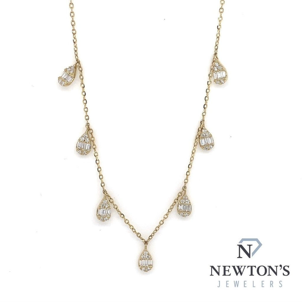 10kt Yellow Gold Diamond 'Teardrop' Necklace (0.30ct)