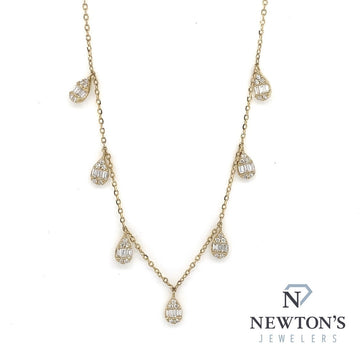 10kt Yellow Gold Diamond 'Teardrop' Necklace (0.30ct)