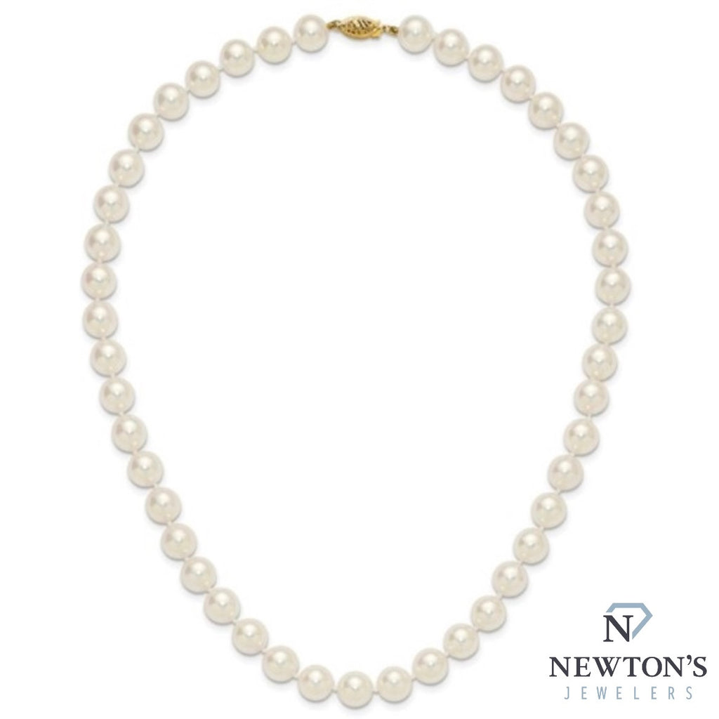 14kt Yellow Gold Akoya Pearl Necklace (18")