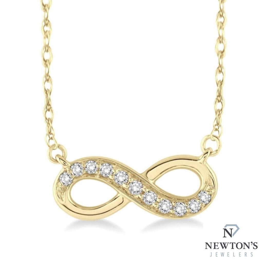 14kt Yellow Gold Diamond Infinity Symbol Pendant Necklace (0.15ct)