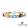 Estate 14kt Yellow Gold Multi Color Gemstone and Diamond Bracelet