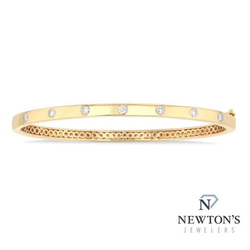 14kt Yellow Gold 7 Diamond Bangle (0.40ct)
