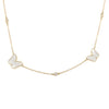 14kt Yellow Gold Diamond Mother of Pearl Butterfly Necklace