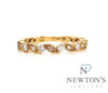 14kt Yellow Gold Diamond Milgrain Stackable Band