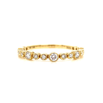 14kt Yellow Gold Diamond Stackable Band