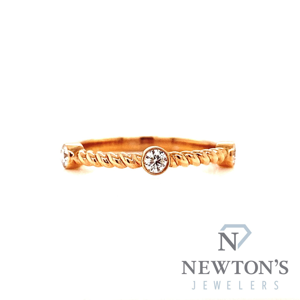 14kt Rose Gold Diamond Stackable Band