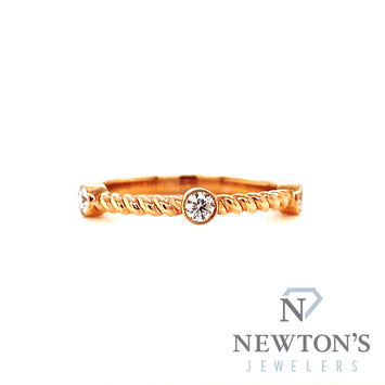 14kt Rose Gold Diamond Stackable Band